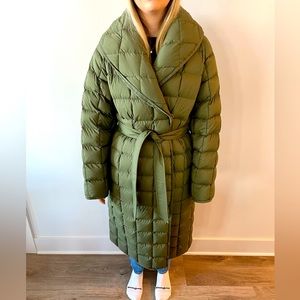 Mackage Allegra Quilted Down Wrap Coat
Color: ARMY 
Size: Medium